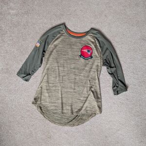 Nike Green and Cream Long Sleeve Tee